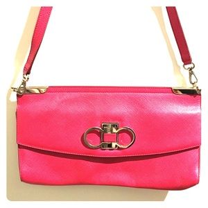 Authentic Salvatore Ferragamo Pink Clutch Handbag